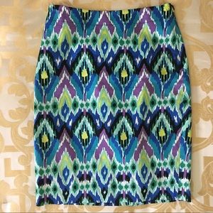 Jones New York Multicolored Midi Pencil Skirt